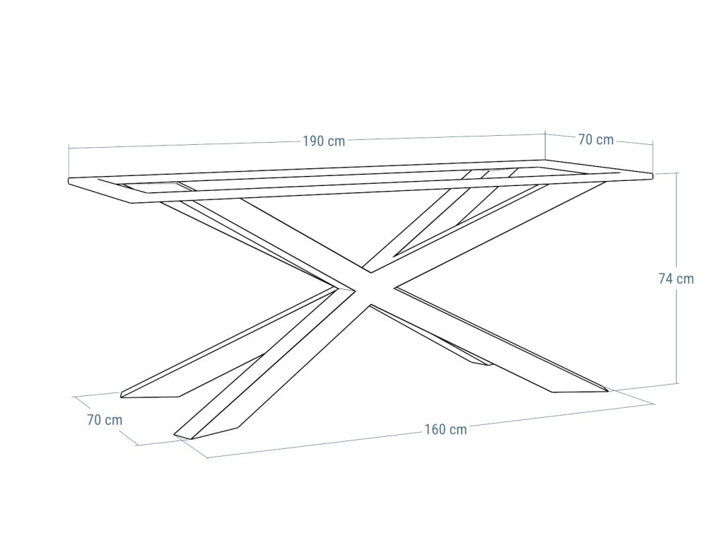Noga metalowa do stołu pod blat kamienny Pająk L - obrazek 4