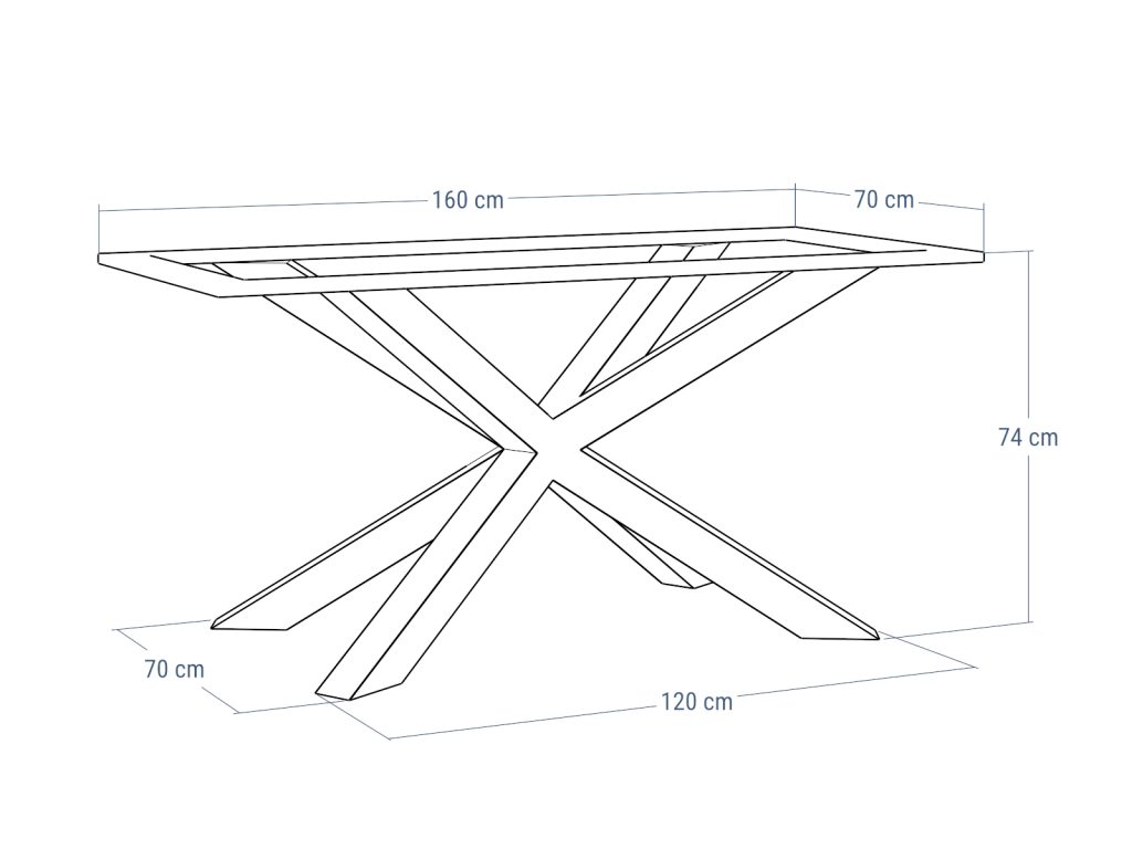 Noga metalowa do stołu pod blat kamienny Pająk M - obrazek 4