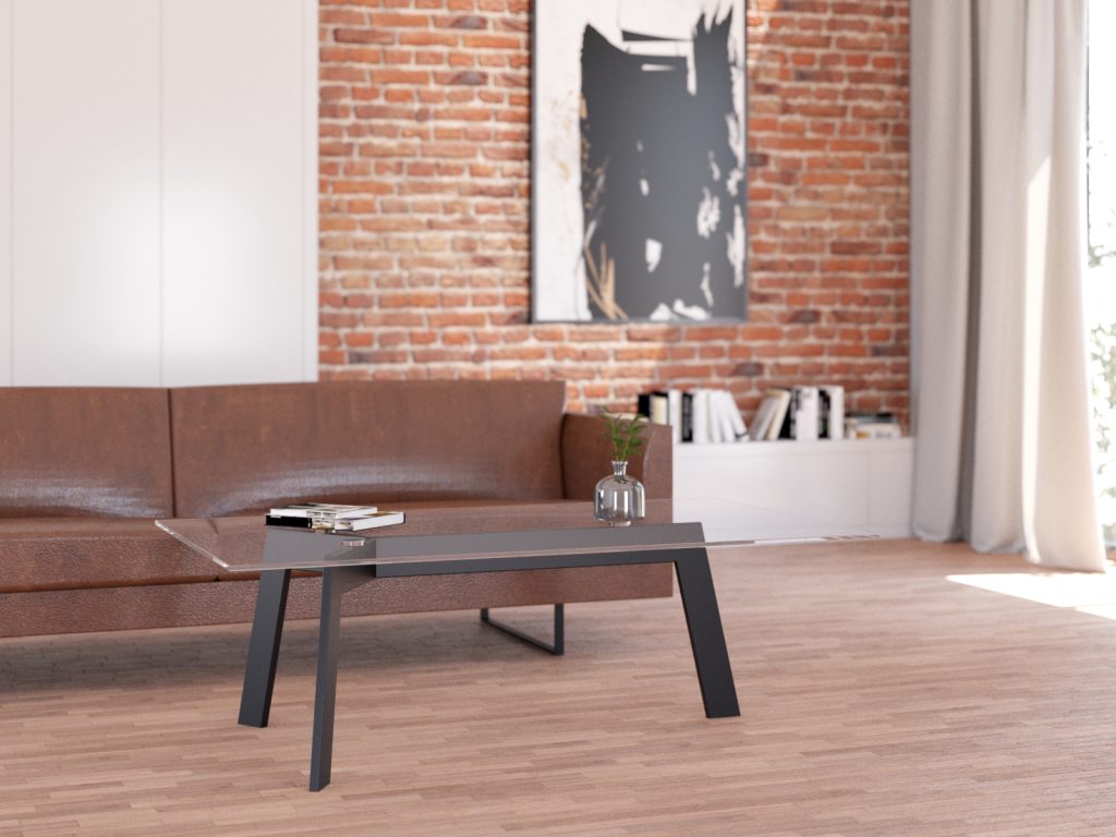 Noga metalowa do stolika pod blat szklany Triangle M - obrazek 3