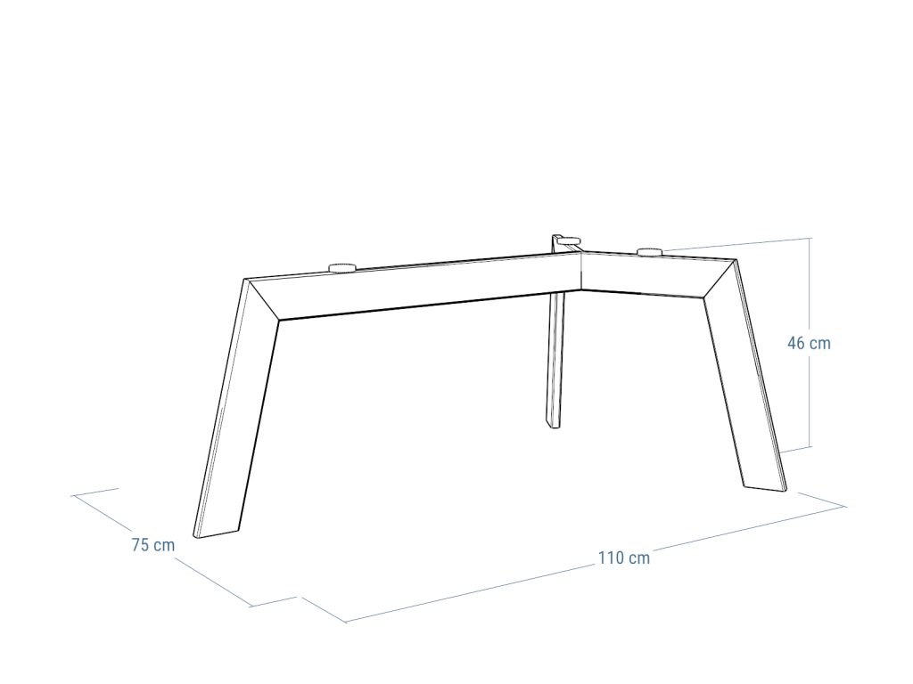 Noga metalowa do stolika pod blat szklany Triangle M - obrazek 4