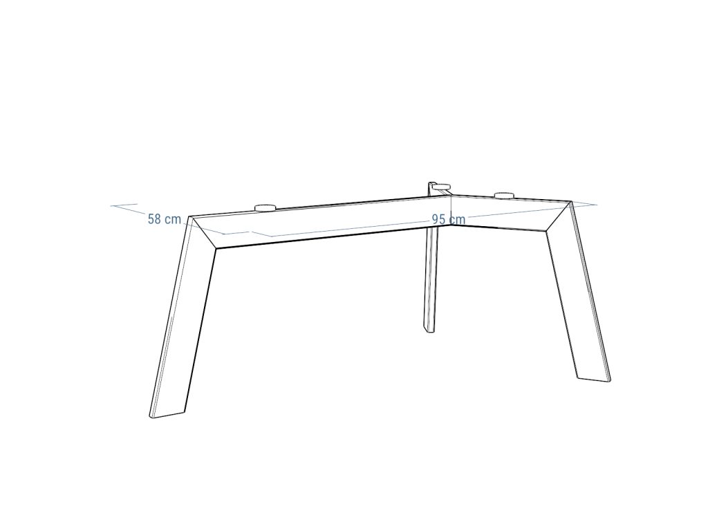 Noga metalowa do stolika pod blat szklany Triangle M - obrazek 5