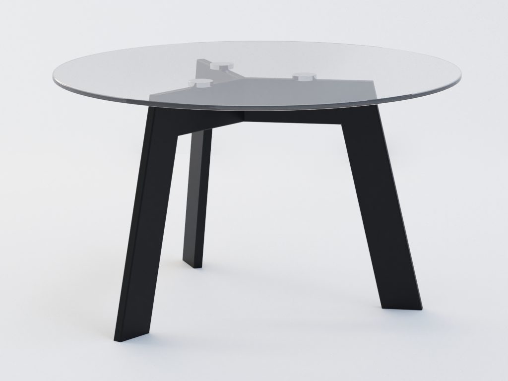 Noga metalowa do stolika pod blat szklany Triangle S - obrazek 2