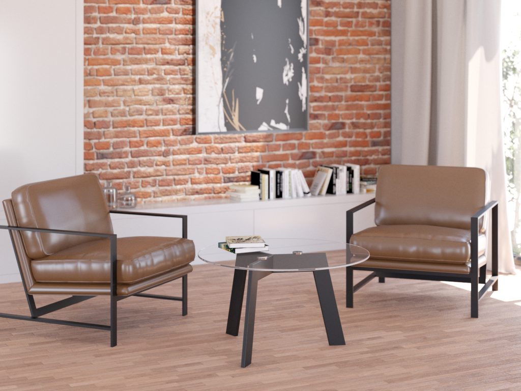 Noga metalowa do stolika pod blat szklany Triangle S - obrazek 3