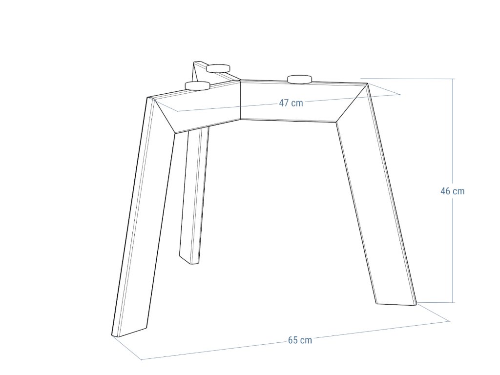 Noga metalowa do stolika pod blat szklany Triangle S - obrazek 4