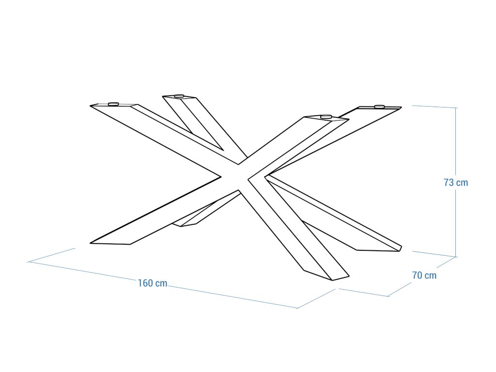 Noga do stołu pod blat szklany Pająk Heavy Chrom L - obrazek 4