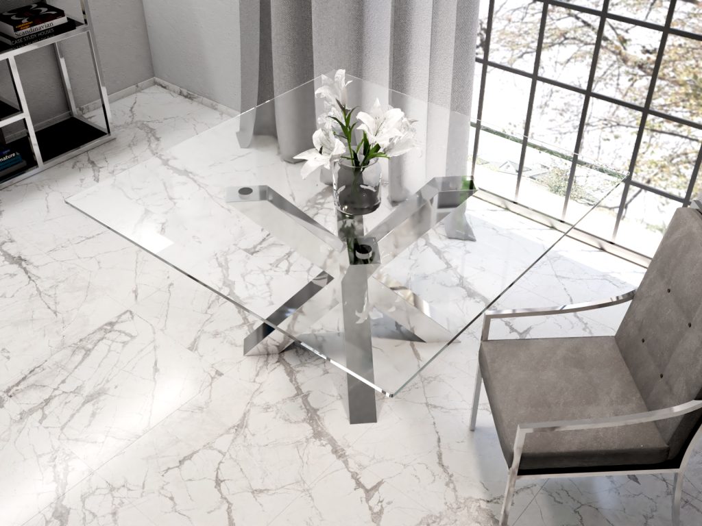 Noga do stołu pod blat szklany Pająk Heavy Chrom S - obrazek 3