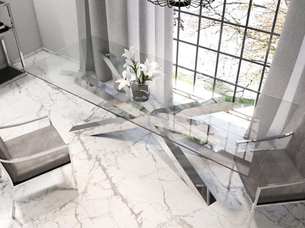 Noga do stołu pod blat szklany Pająk Heavy Chrom XL - obrazek 3