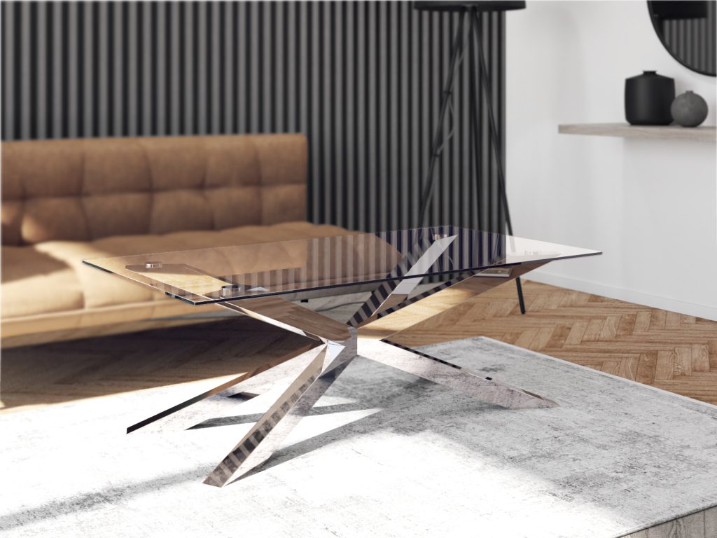 Noga do stolika pod blat szklany Pająk Slim Chrom L - obrazek 4