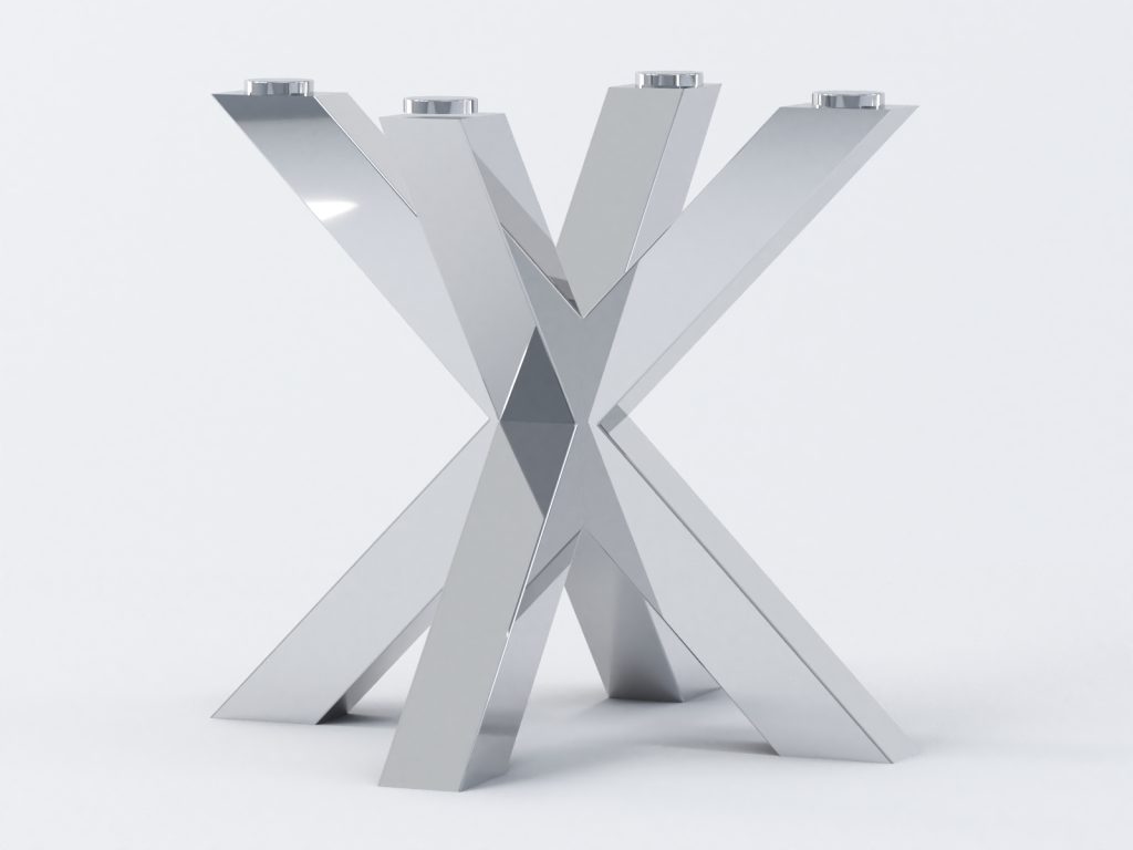 Noga do stolika pod blat szklany Pająk Slim Chrom S - obrazek 2