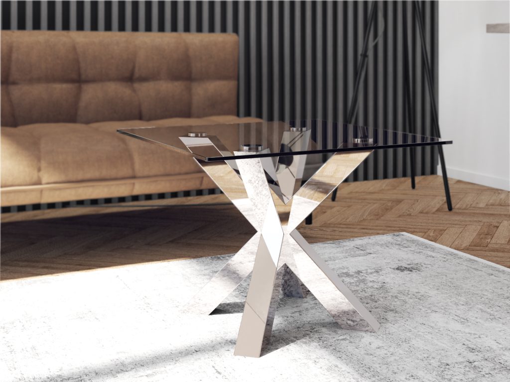 Noga do stolika pod blat szklany Pająk Slim Chrom S - obrazek 4