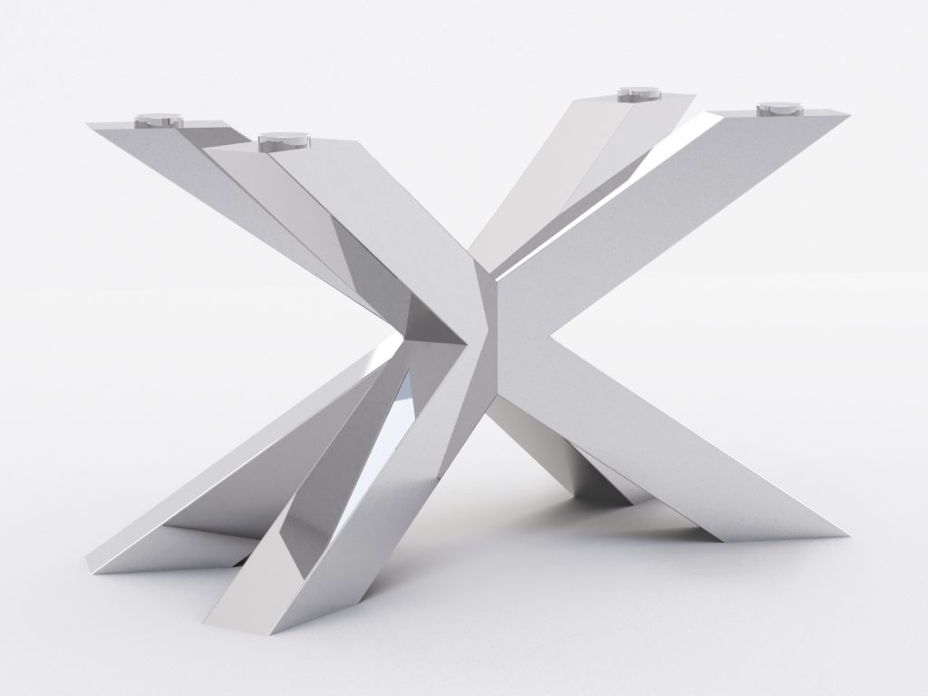 Noga do stolika pod blat szklany Pająk Heavy Chrom M - obrazek 2