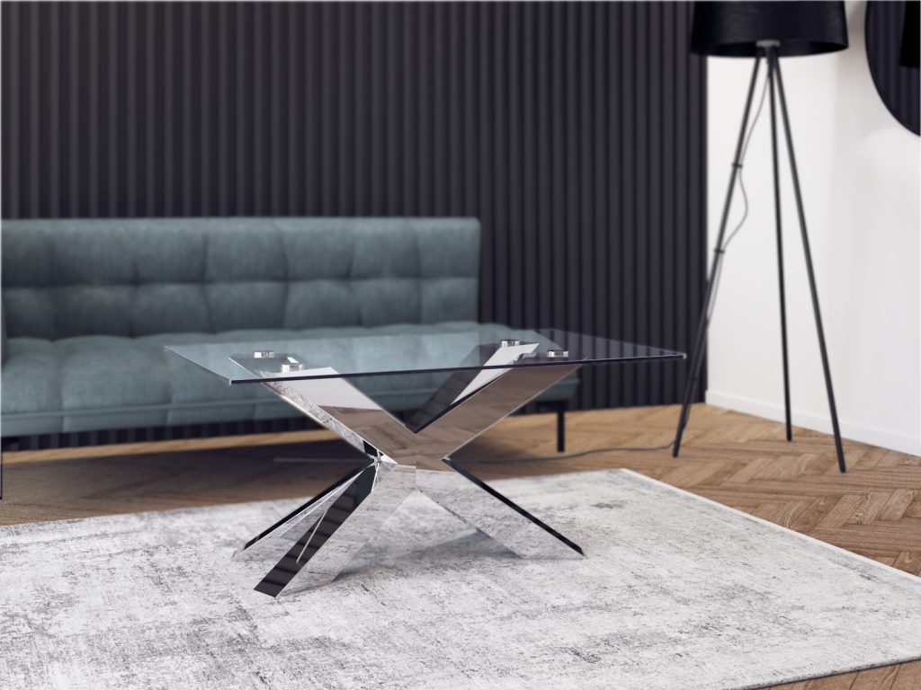 Noga do stolika pod blat szklany Pająk Heavy Chrom M - obrazek 4