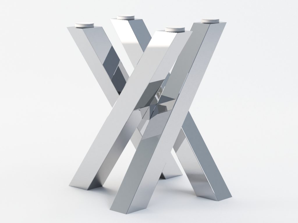 Noga ze stali nierdzewnej do stolika pod blat szklany Mediolan S - obrazek 2