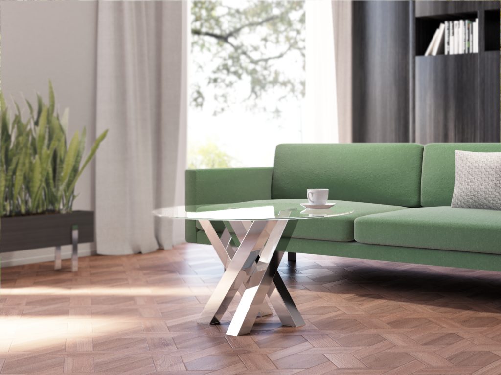 Noga ze stali nierdzewnej do stolika pod blat szklany Mediolan S - obrazek 3