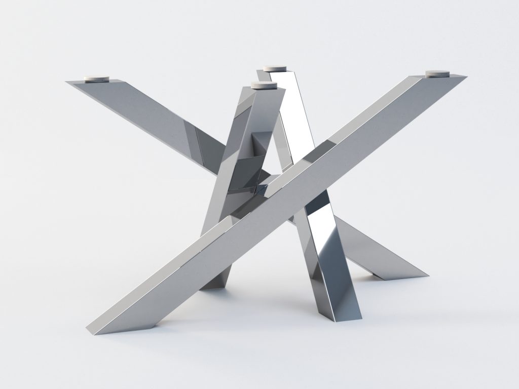 Noga ze stali nierdzewnej do stolika pod blat szklany Mediolan M - obrazek 2