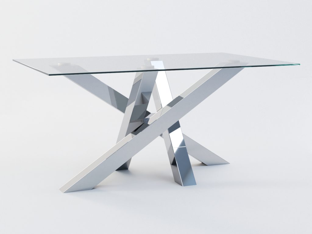 Noga ze stali nierdzewnej do stolika pod blat szklany Mediolan M - obrazek 4