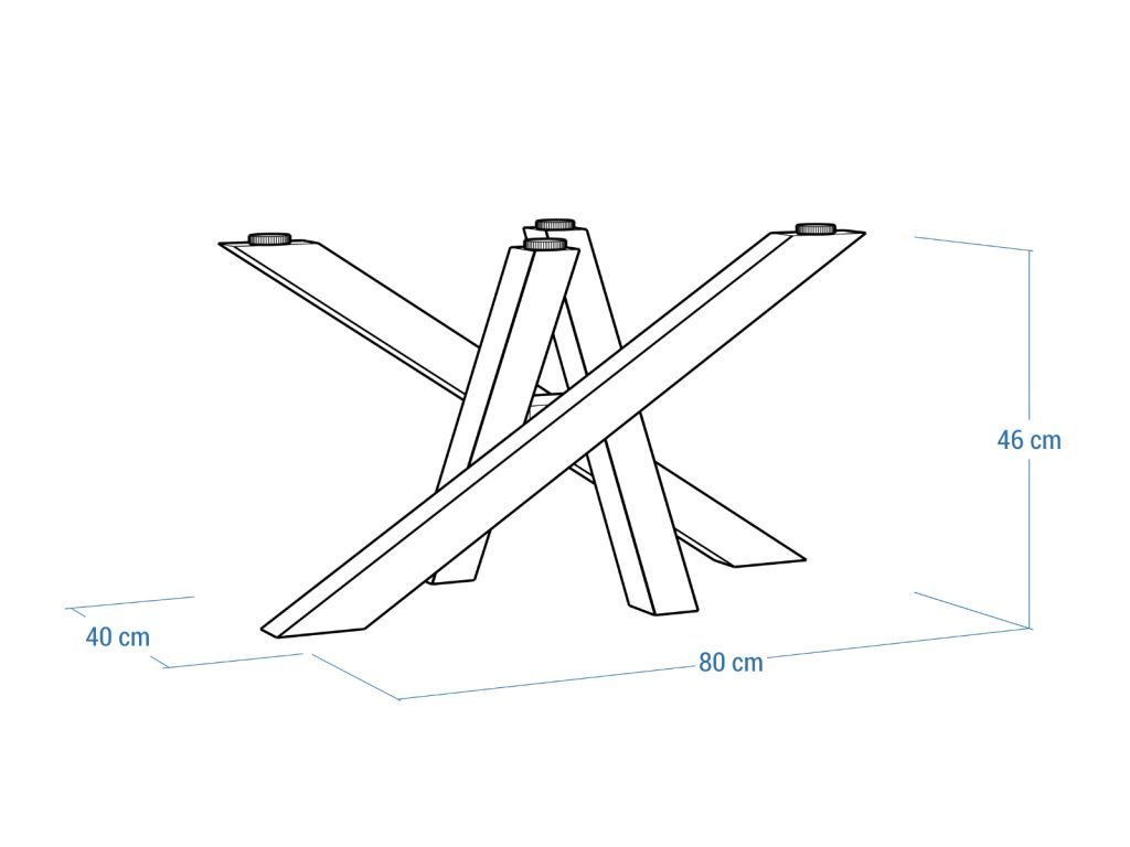 Noga ze stali nierdzewnej do stolika pod blat szklany Mediolan M - obrazek 5