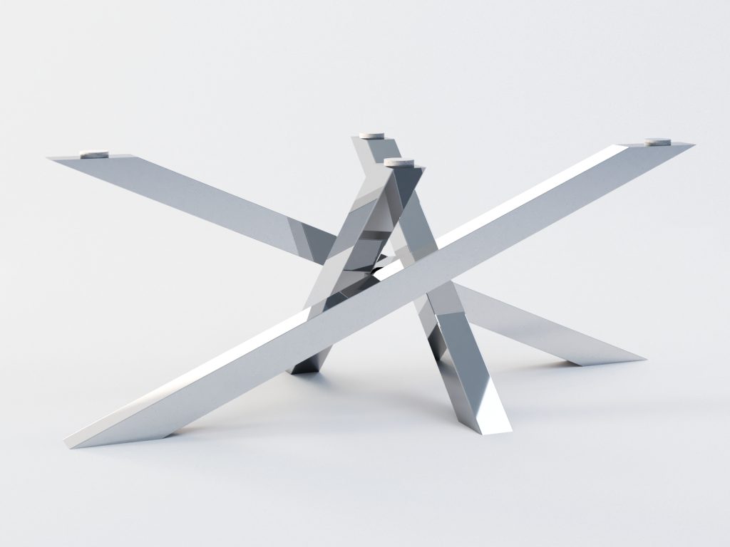 Noga ze stali nierdzewnej do stolika pod blat szklany Mediolan L - obrazek 2