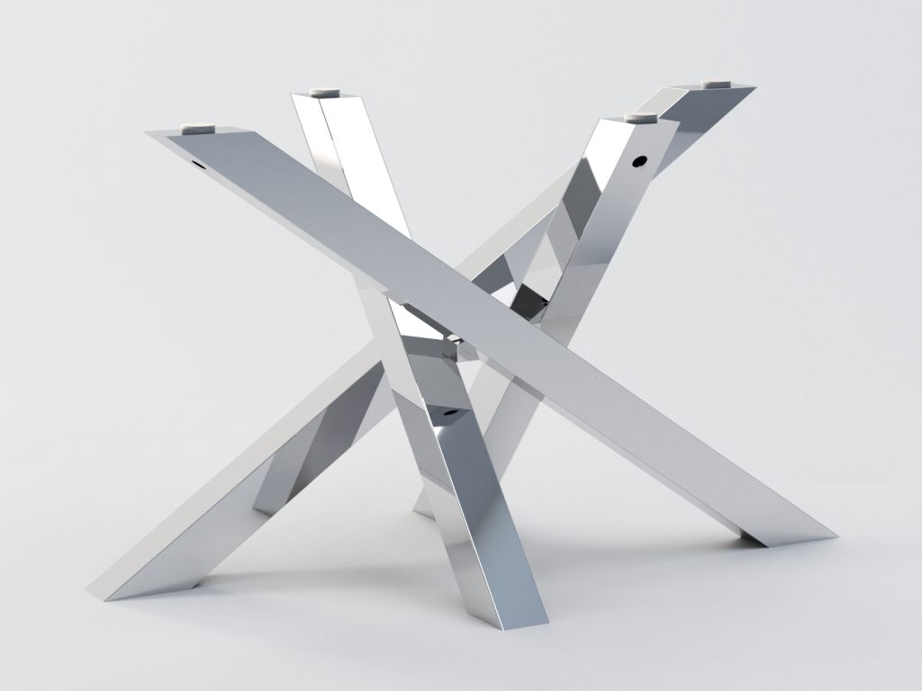 Podstawa ze stali nierdzewnej do blatu szklanego Mediolan Chrom M - obrazek 2