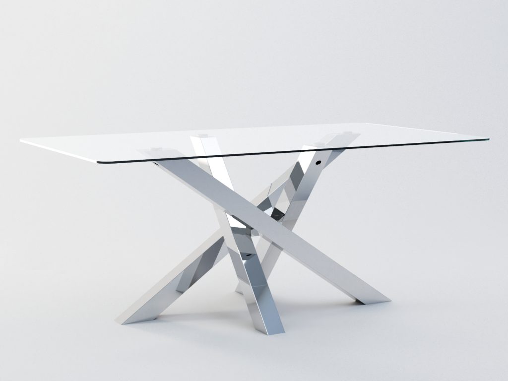 Podstawa ze stali nierdzewnej do blatu szklanego Mediolan Chrom M - obrazek 3