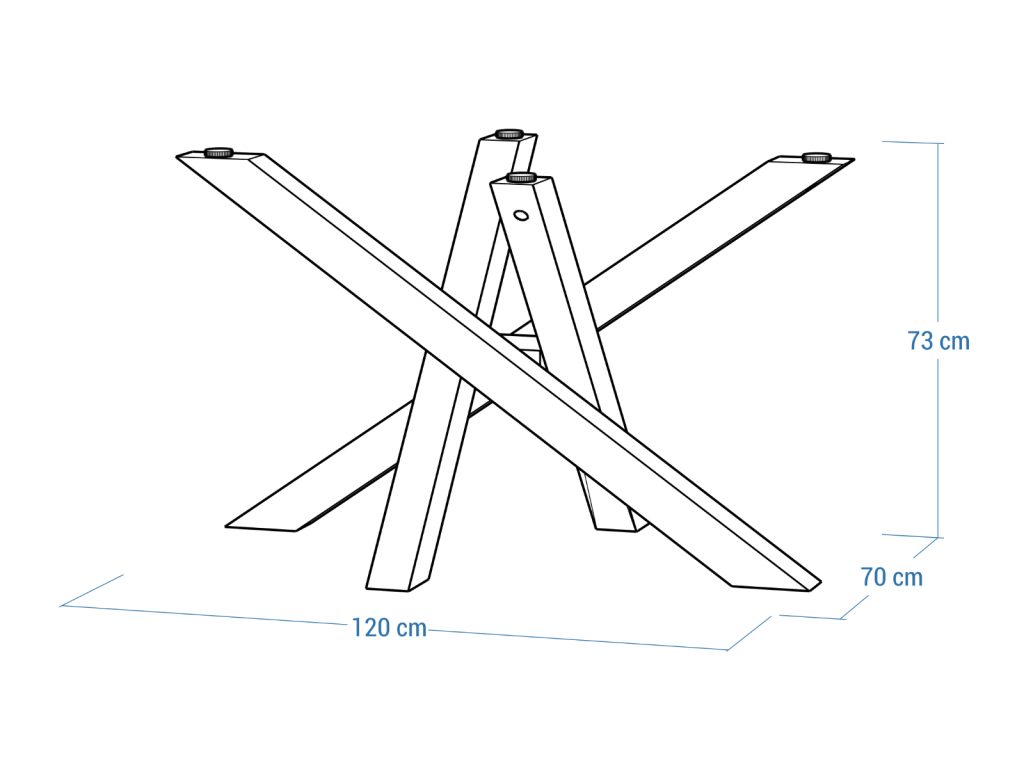 Podstawa ze stali nierdzewnej do blatu szklanego Mediolan Chrom M - obrazek 5