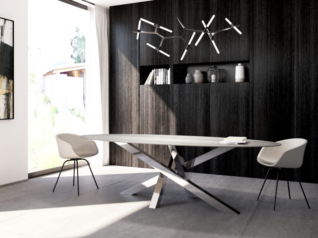 Podstawa ze stali nierdzewnej do blatu szklanego Mediolan Chrom L - obrazek 4