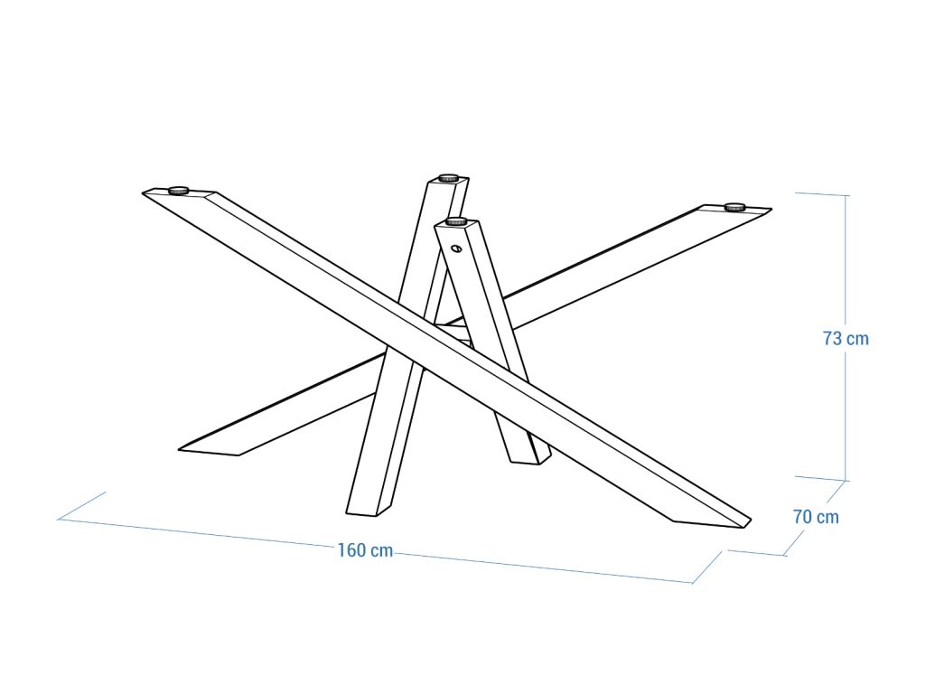 Podstawa ze stali nierdzewnej do blatu szklanego Mediolan Chrom L - obrazek 5