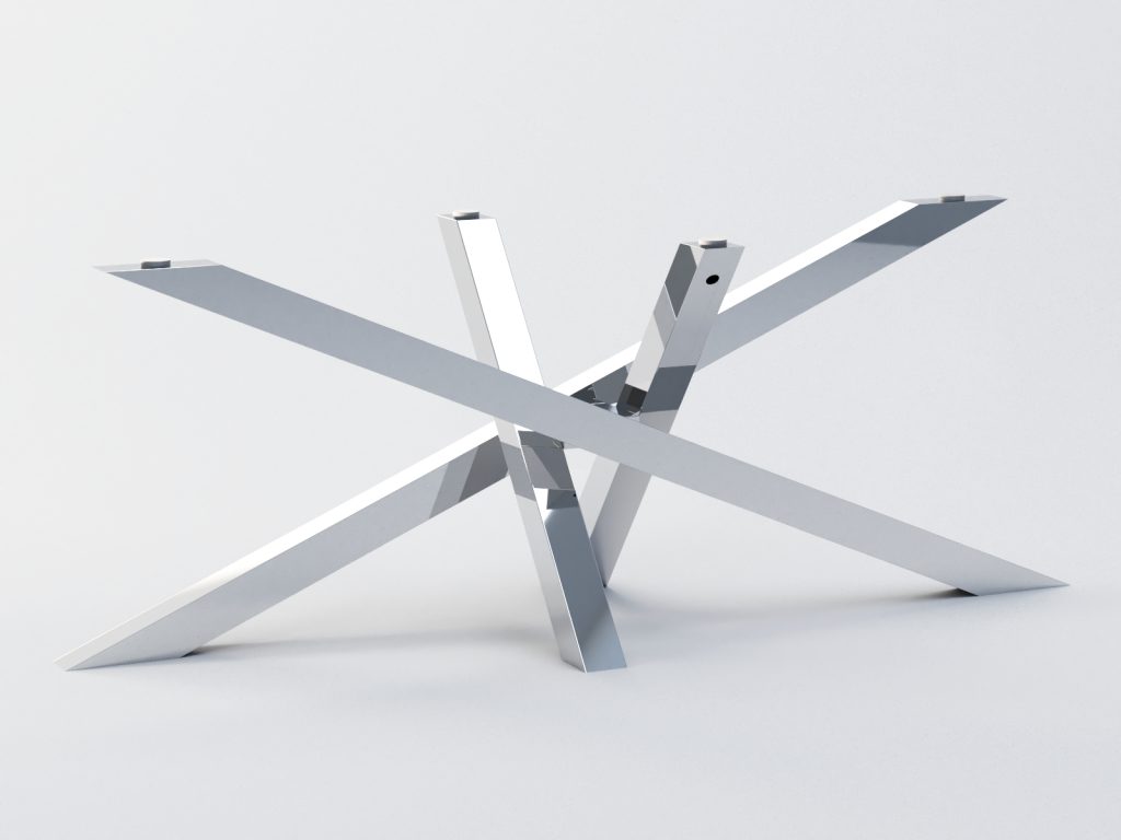 Podstawa ze stali nierdzewnej do blatu szklanego Mediolan Chrom XL - obrazek 2