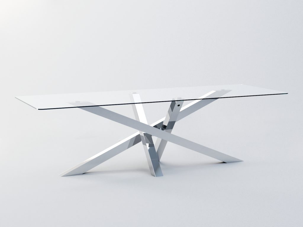 Podstawa ze stali nierdzewnej do blatu szklanego Mediolan Chrom XL - obrazek 3