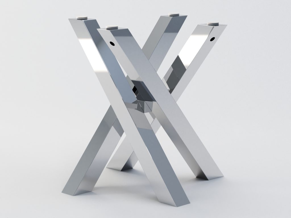 Podstawa ze stali nierdzewnej do blatu szklanego Mediolan Chrom S - obrazek 2