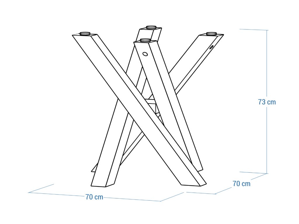 Podstawa ze stali nierdzewnej do blatu szklanego Mediolan Chrom S - obrazek 5