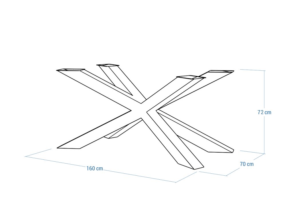 Noga do stołu ze stali nierdzewnej chrom Pająk Heavy L - obrazek 4