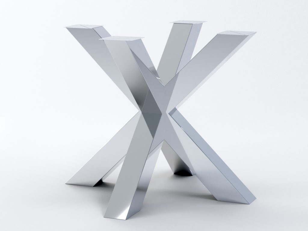 Noga do stołu ze stali nierdzewnej chrom Pająk Heavy S - obrazek 2