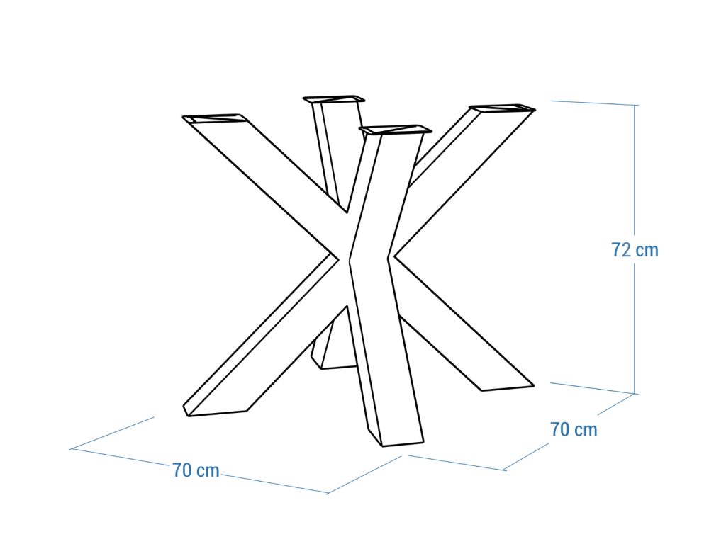 Noga do stołu ze stali nierdzewnej chrom Pająk Heavy S - obrazek 5