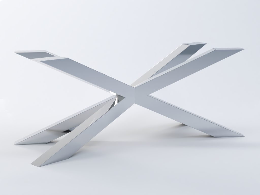 Noga do stołu ze stali nierdzewnej chrom Pająk Heavy XL - obrazek 2