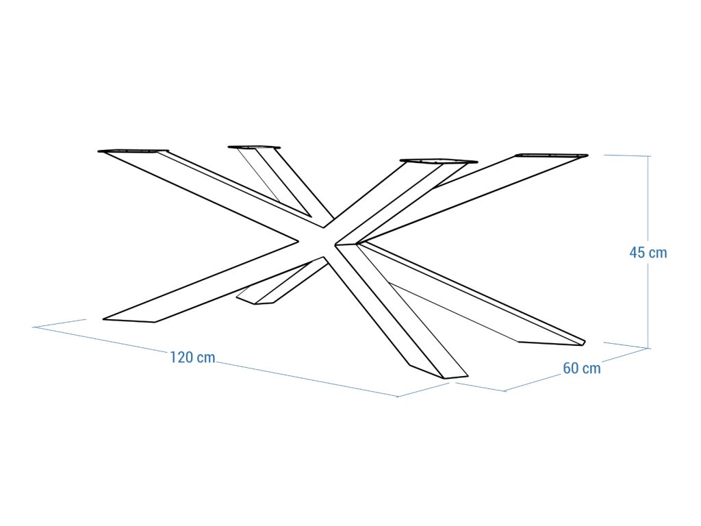 Noga metalowa do stolika Pająk Slim chrom L - obrazek 5