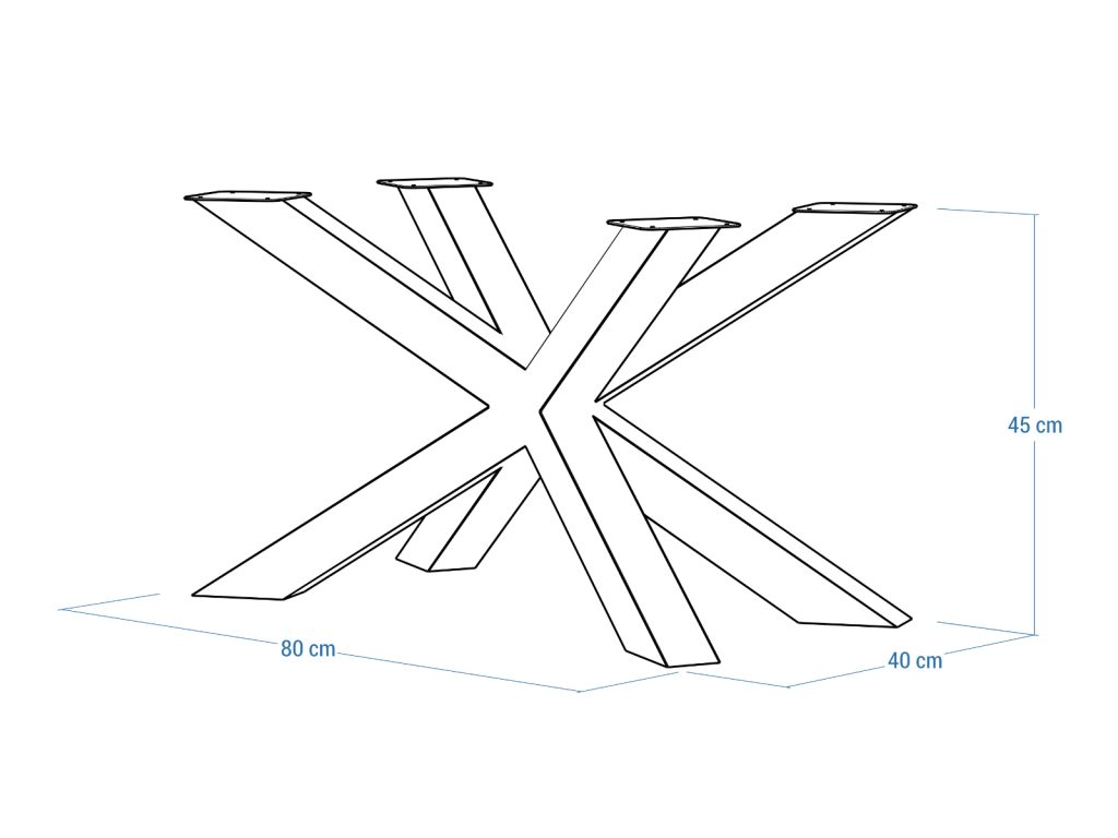 Noga metalowa do stolika Pająk Slim Chrom M - obrazek 5