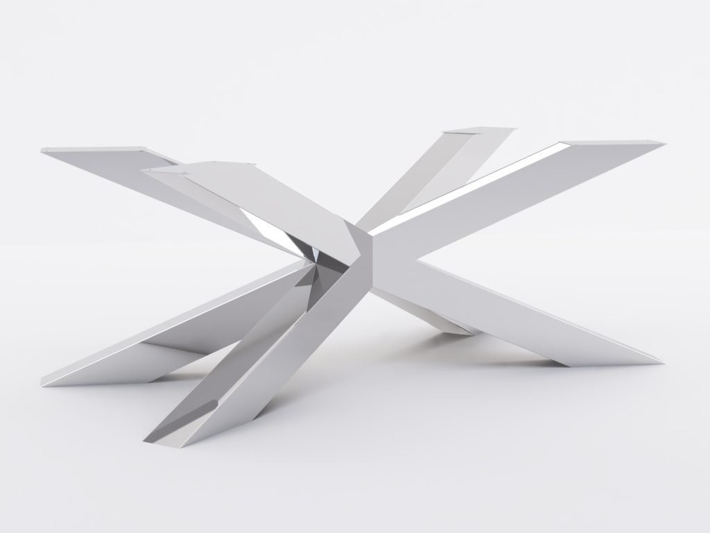 Noga metalowa do stolika Pająk Heavy Chrom L - obrazek 2