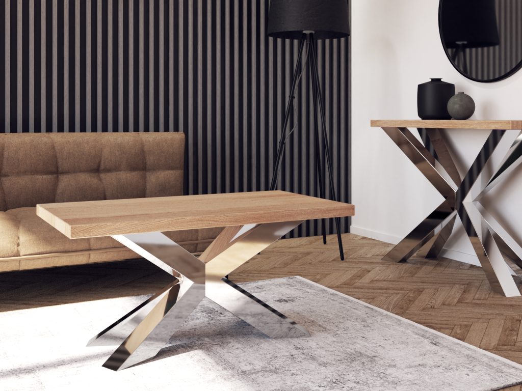 Noga metalowa do stolika Pająk Heavy Chrom M - obrazek 4