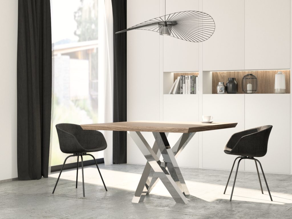 Noga do stołu ze stali nierdzewnej chrom Mediolan S - obrazek 3