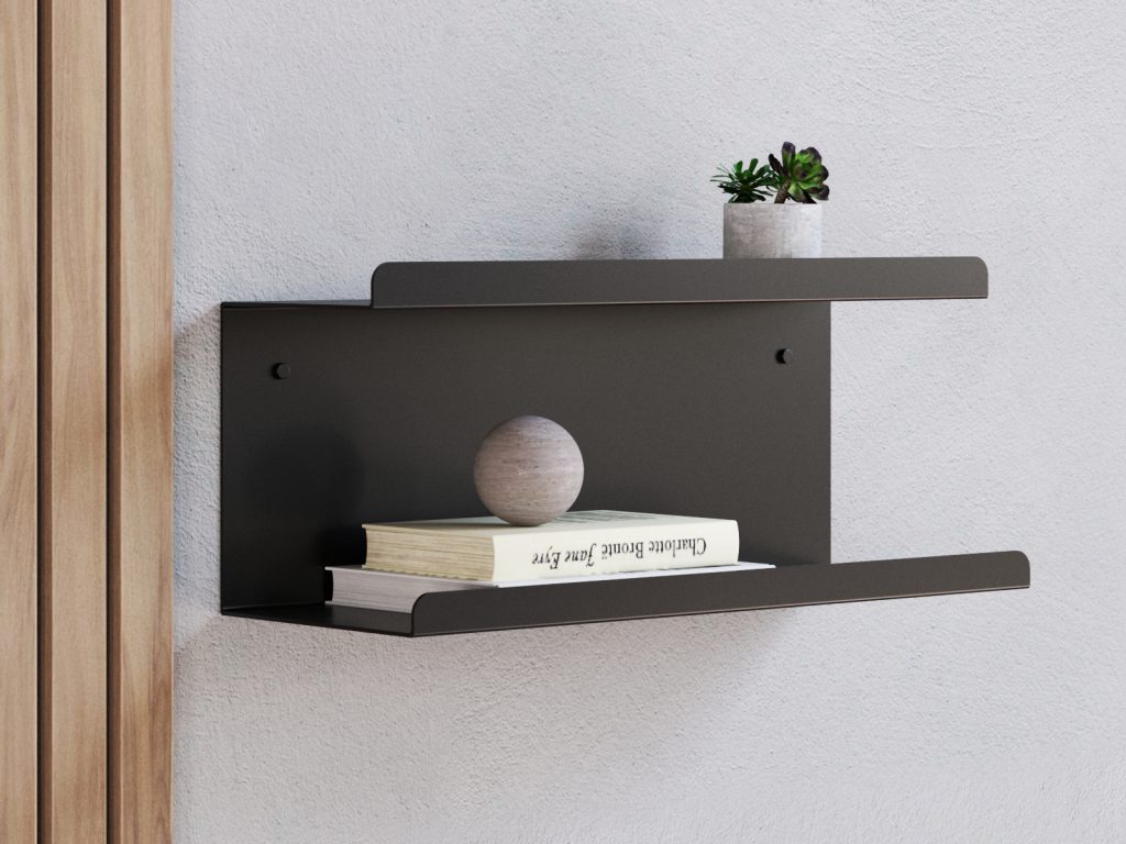 Podwójna metalowa półka ścienna Bilevel 40 cm - obrazek 2