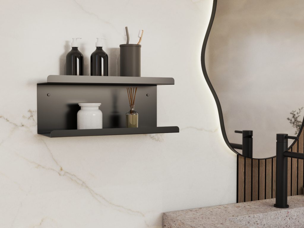 Podwójna półka łazienkowa ze stali nierdzewnej Bilevel 40 cm - obrazek 2