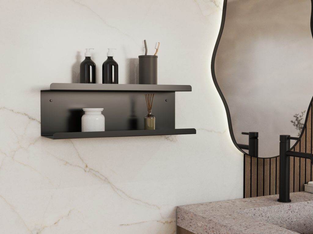 Podwójna półka łazienkowa ze stali nierdzewnej Bilevel 50 cm - obrazek 2