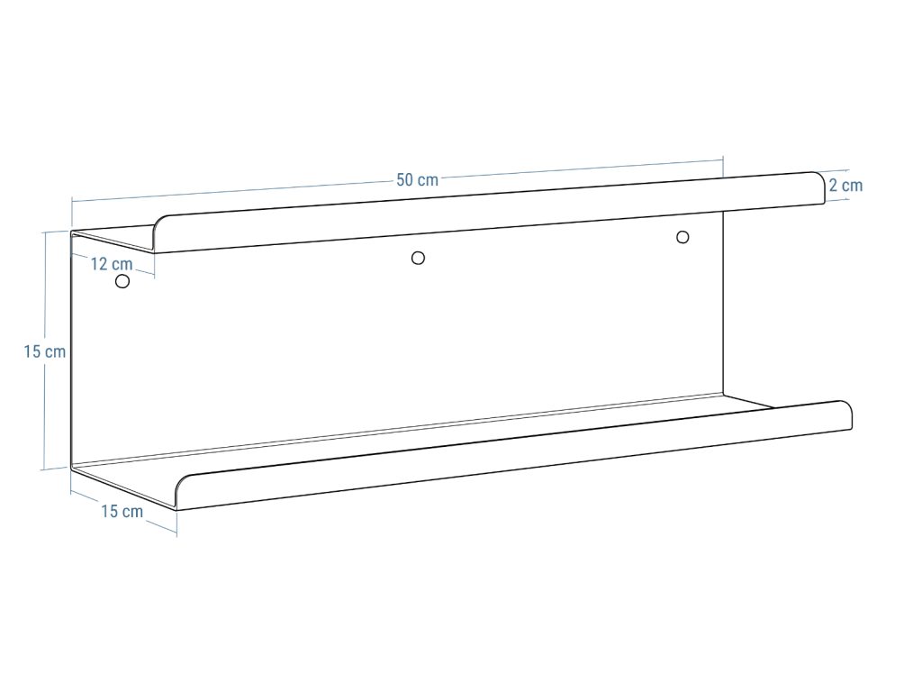 Podwójna półka łazienkowa ze stali nierdzewnej Bilevel 50 cm - obrazek 3