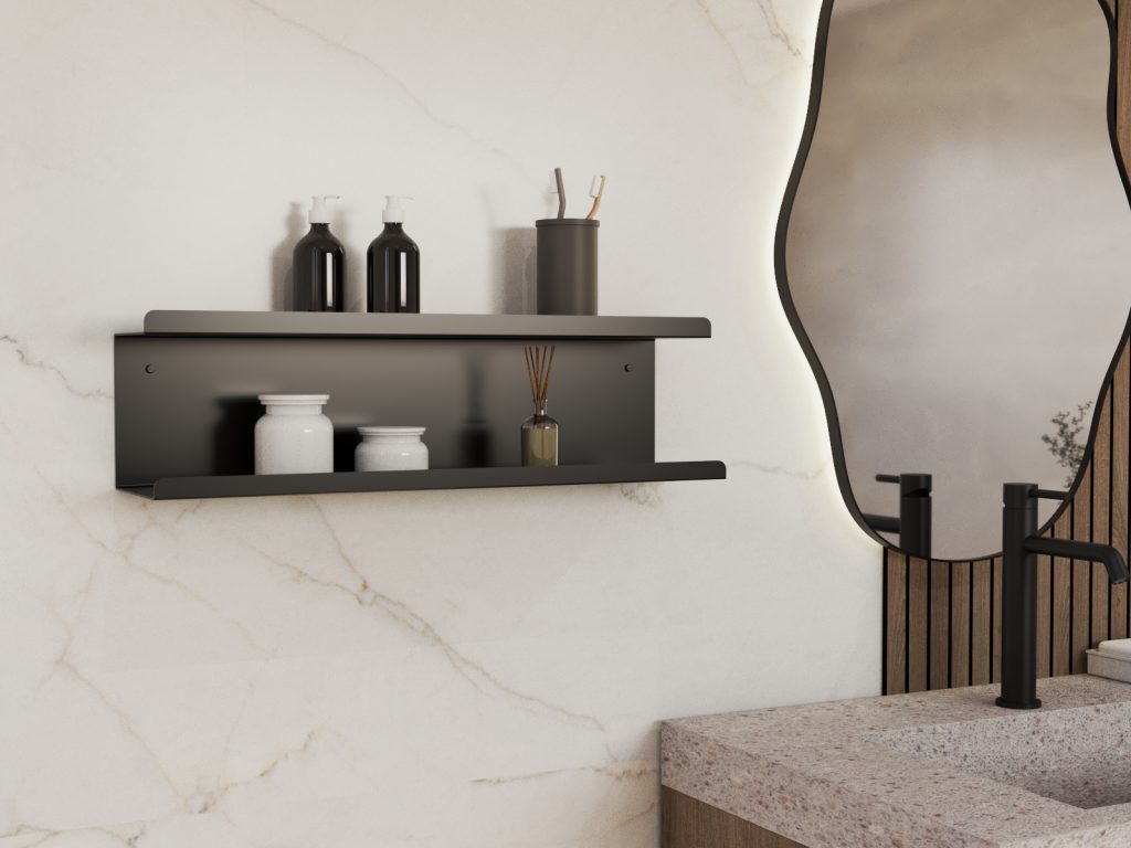 Podwójna półka łazienkowa ze stali nierdzewnej Bilevel 60 cm - obrazek 2