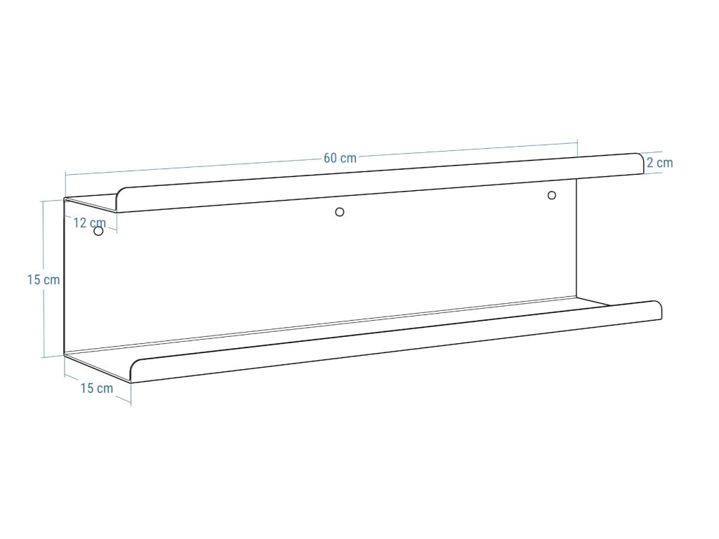 Podwójna półka łazienkowa ze stali nierdzewnej Bilevel 60 cm - obrazek 3