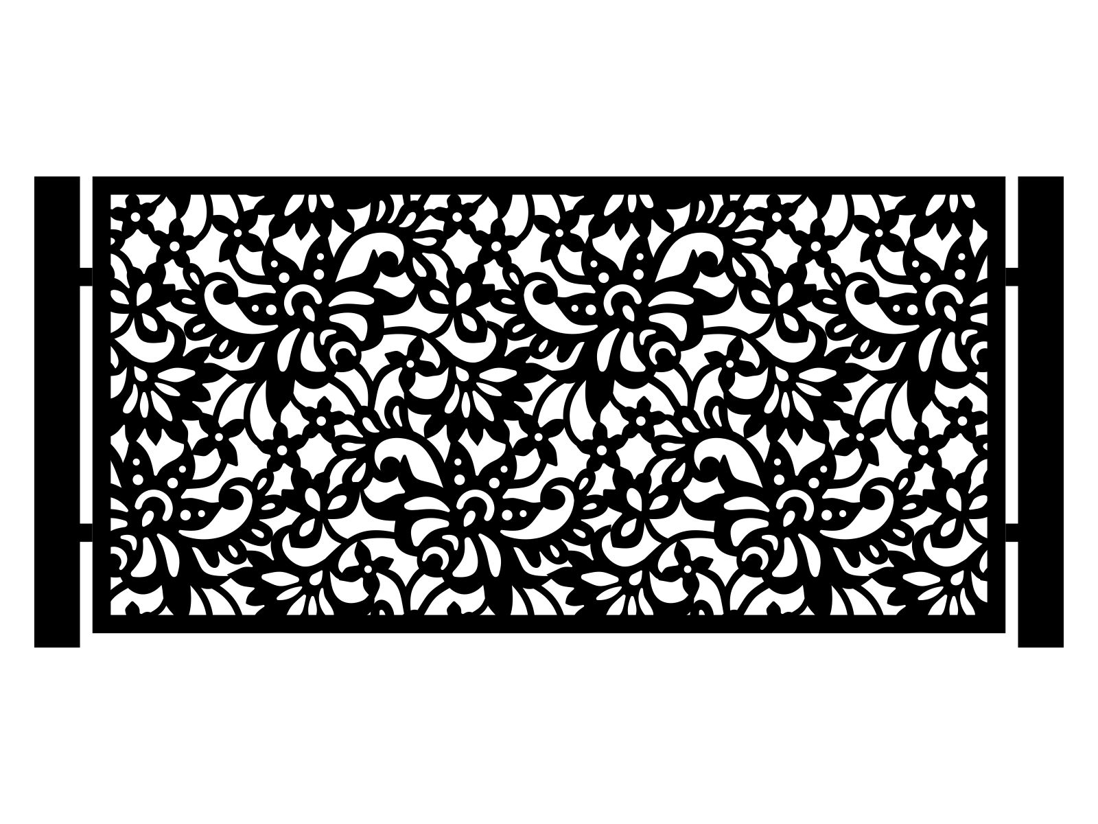 por000-bot05-100-cza Przęsło ogrodzeniowe Nicola 200×100 cm - obrazek 1