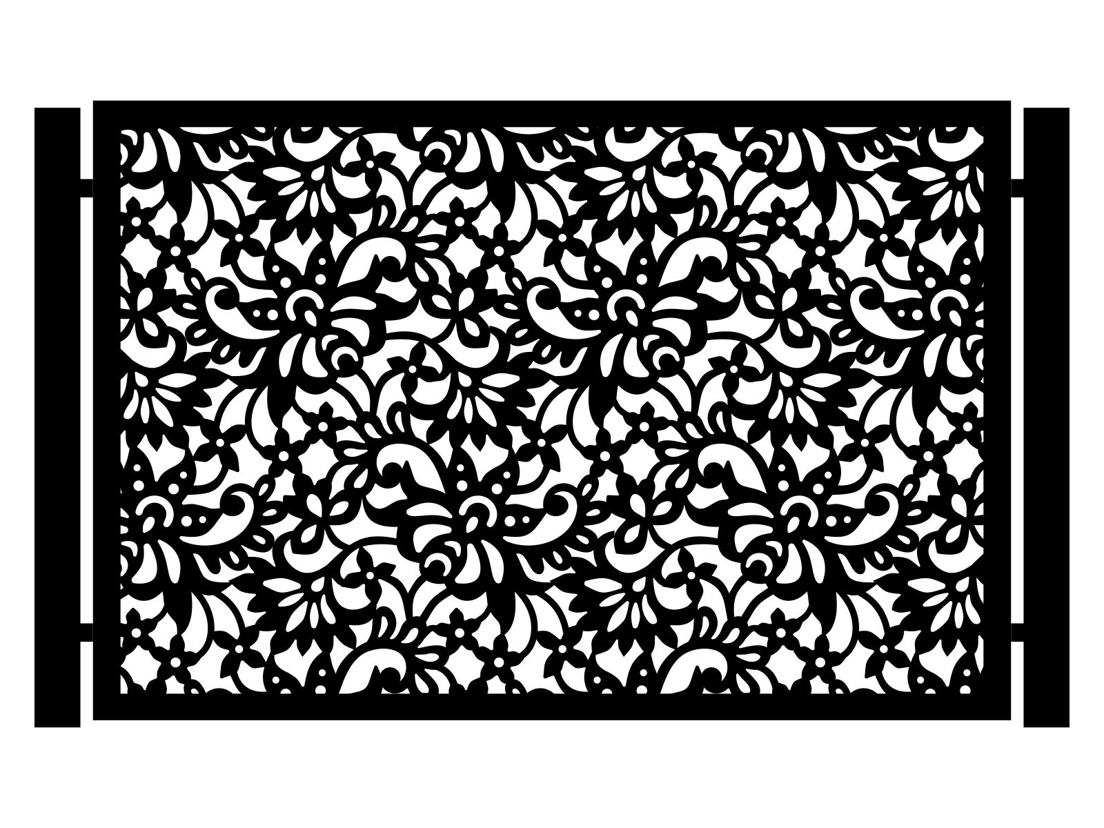 por000-bot05-135-cza Przęsło ogrodzeniowe Nicola 200×135 cm - obrazek 1