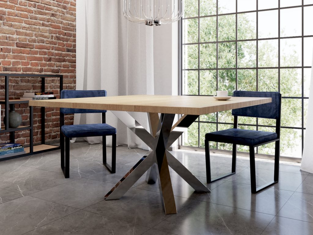 Noga do stołu ze stali nierdzewnej chrom Pająk S - obrazek 4