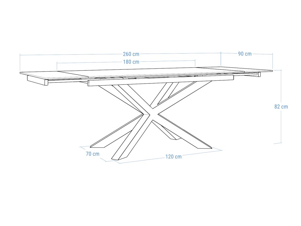 Stół rozkładany ze spieku kwarcowego Pająk - obrazek 5